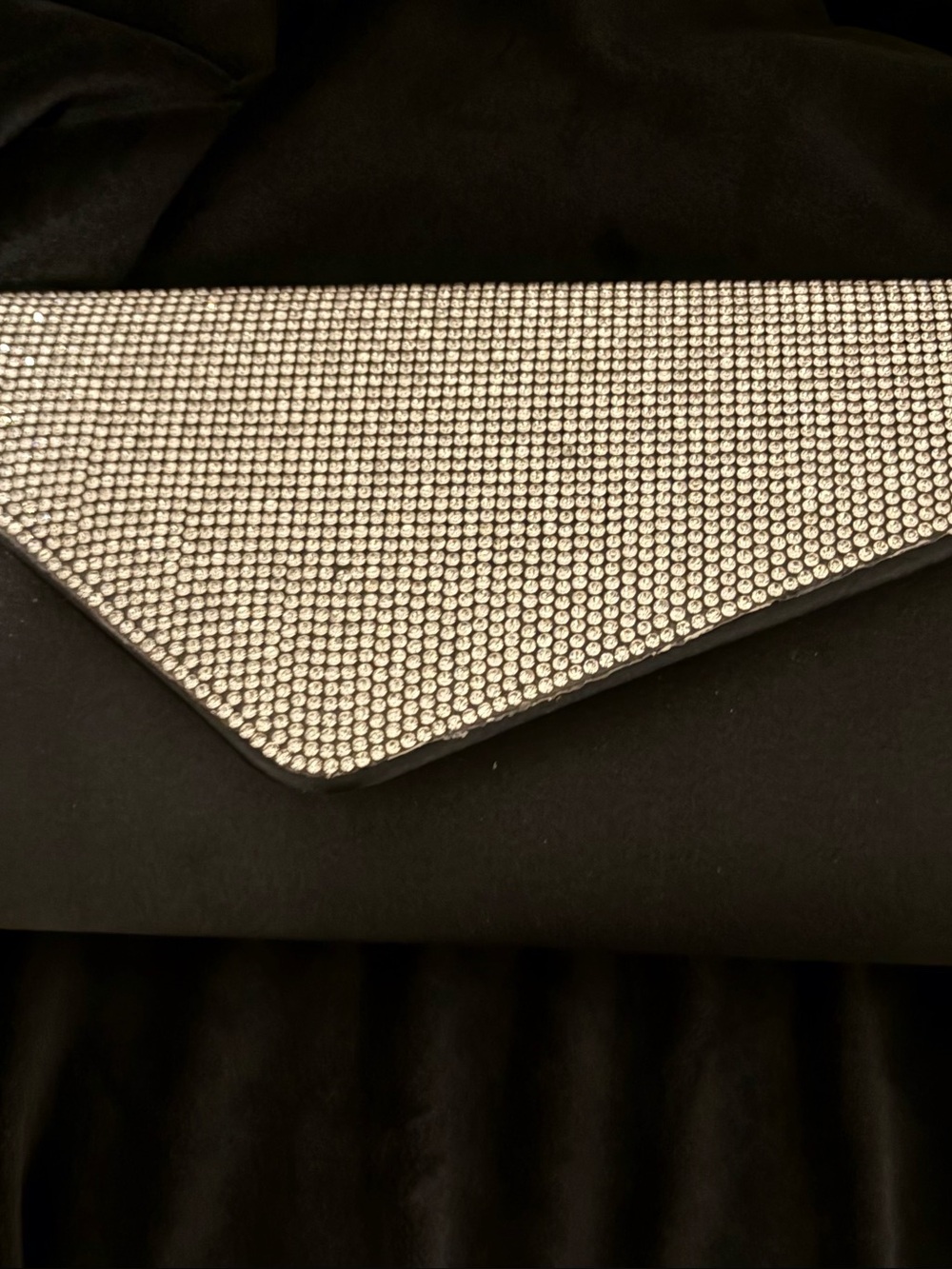 Crystal Envelope Clutch - Silver Rhinestone